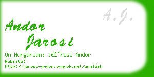 andor jarosi business card